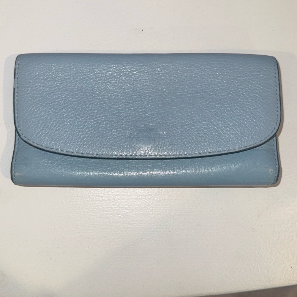 Coach Blue Leather Women's Clutch/Wallet